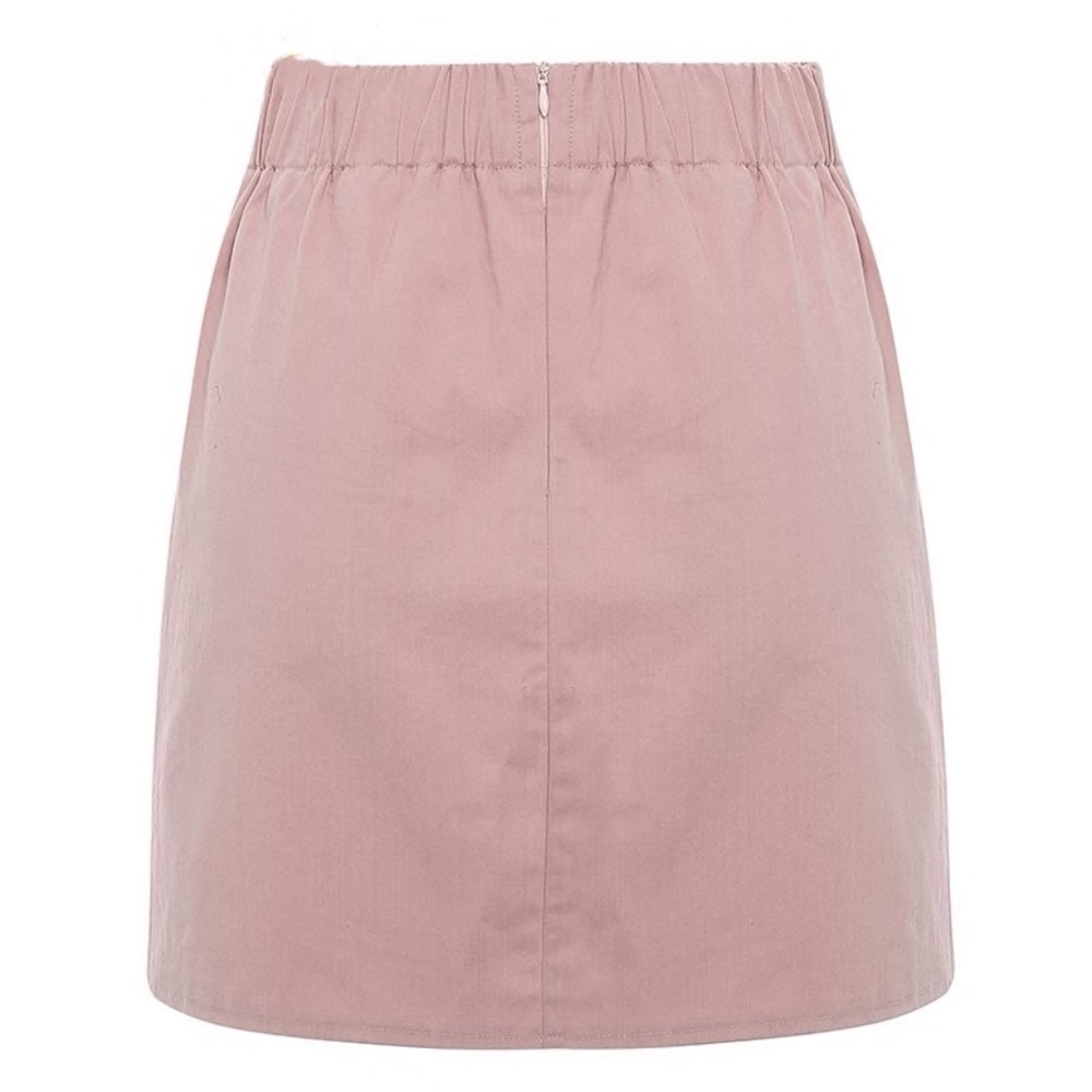Cotton Guipure Lace High Waist Pink Skirt - Picture 9 of 12